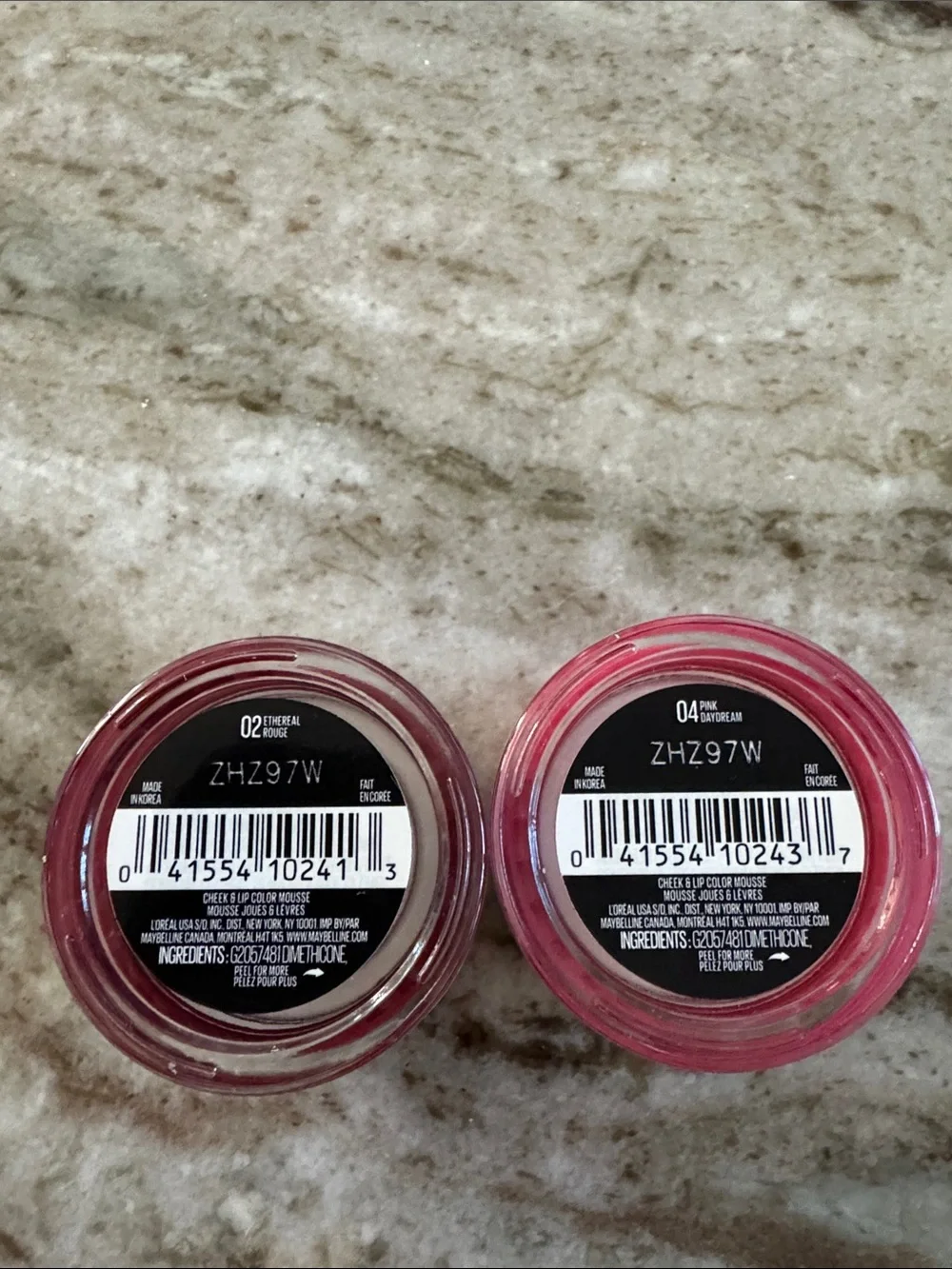 Maybelline Cloud Topia Cheek & Lip Mousse 02 Ethereal Rouge 04 Pink daydream